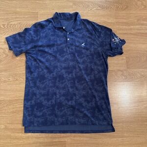 B. Draddy Golf Polo Shirt Men's XL Blue Camo‎ Wine & Golf USA France Flag Casual